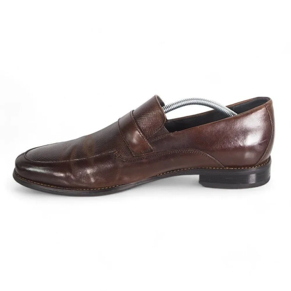 Stacy Adams Fontaine‎ Leather Slip-on Loafers Cognac Brown 24915-200 Men's 11M